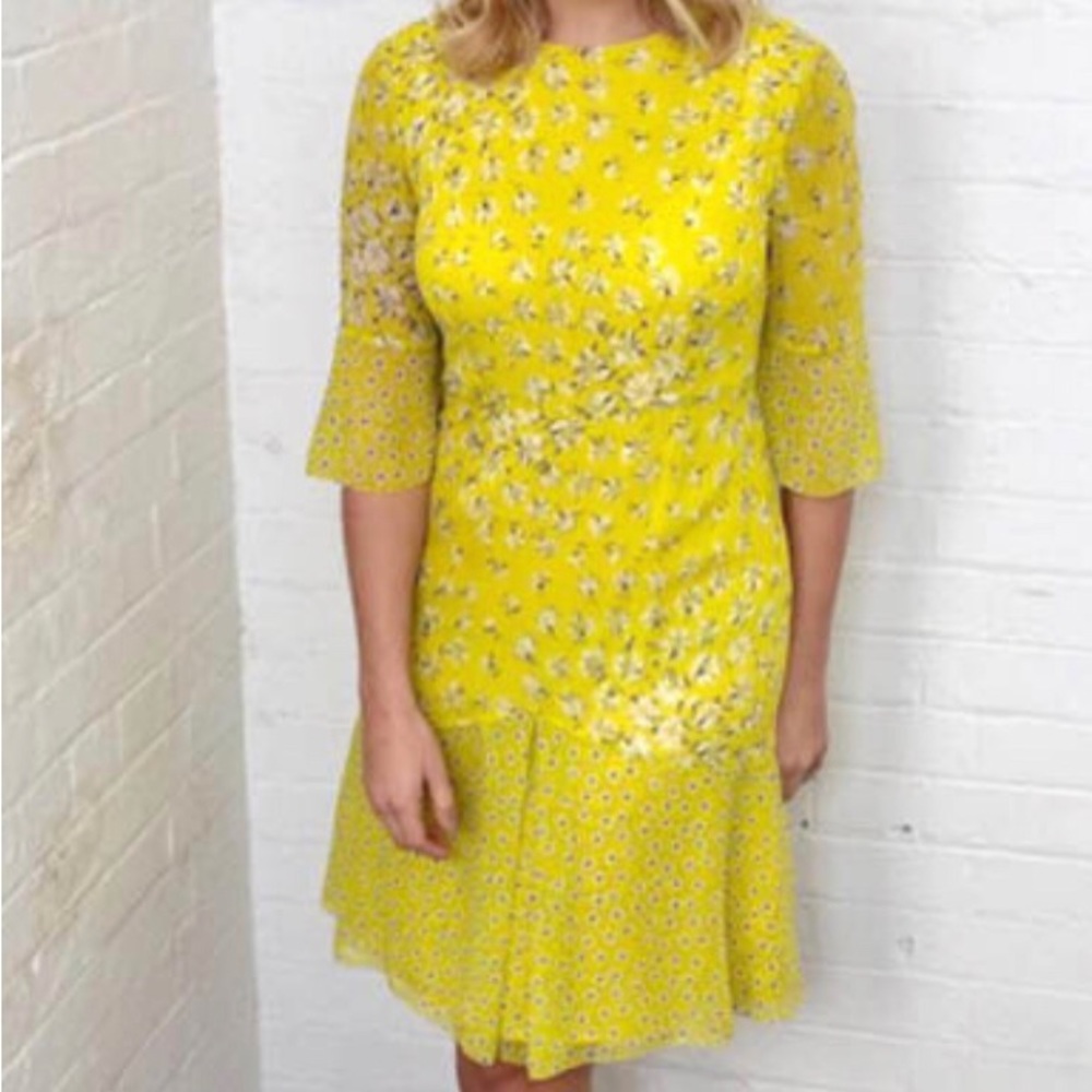 Beautiful silk yellow dress.